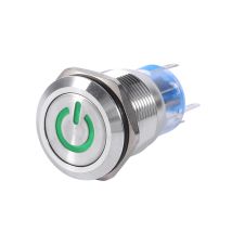 Prenfle - Eosnow Interruttore Di Alimentazione A Pulsante Autobloccante Inossidabile Impermeabile Da 19 Mm 12v-24v Led Verde