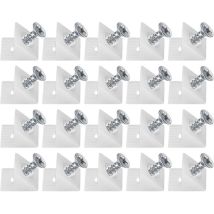 20 Pièces Cales En Plastique Pour Meuble Tiroir, Équerre De Fixation, Connecteur Arrière Stabilisateurs, Fond De Tiroir Connecteur Avec Vis, Pour 