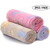 Ultra-soft Plush Dog/cat Blanket 3 Pieces Bone Small (60 40cm)