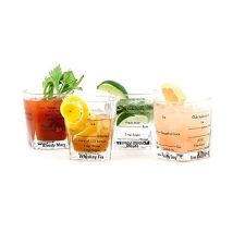Marco Paul – 4pc Cocktail Glass Set with Recipe Booklet – 8 oz Capacity – Perfect Gift for Bartenders and Cocktail Lovers