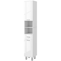Kleankin - Colonna Bagno Con Cassetto, 2 Ripiani E 2 Armadietti Bianco