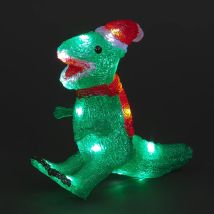 Acrylic Light Up Christmas Dinosaur Indoor Or Outdoor Garden Decoration - 20cm