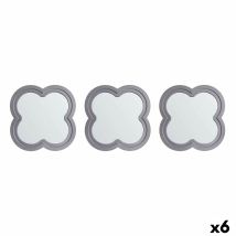 Giftdecor - Gift Decor Set Ofspiegel Flower Silber Polypropylen 78 X 26 X 2,5 Cm (6 Stück)