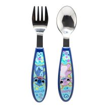 Disney Stitch - Set Di Posate In Metallo Stitch & Angel (cucchiaio E Forchetta)