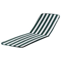 Cuscino per lettino Action a righe bianco/verde – 185x55x2,5 cm – 50% cotone, 50% poliestere – FERRA