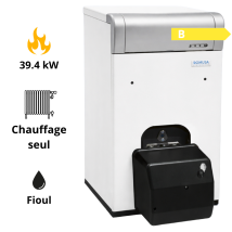 Domusa – Chaudière Fioul À Basse Température 39,4 Kw – Rendement 94,7 % – Compatible Biofioul F30 – Corps En Fonte Gg20