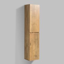 Bernstein - Armario Columna Colgante Mdf Roble 165x35x30cm, Bisagras A La Derecha, Se Entrega Montado - Alice Con Mueble Lateral A La Derecha, Roble 