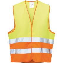 Gilet d'avvertimento WICA TEX – 4025888257748 – 100% poliestere – Circonferenza mammaria circa 130 cm – EN ISO 20471 classe 2 – Giallo-arancio 