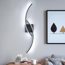 Goeco Applique Murale Intérieure Led, Noir Lampe Murale Moderne, 27w Design Simples Luminaire Murals En Acryliquel Pour Chambre, Salon, Hôtel, 