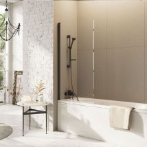 Orbit Thalia Gun Metal Single Panel Bath Screen 800mm X 1500mm - 8mm Glass