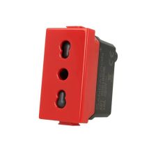 Presa Bipasso 2p+t 16a Bivalente P17/11 Rosso Compatibile Matix Sd61800r