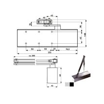 Dorma – Cierra puertas aerodinámico plateado Ts 72 Bca – Cuerpo: Monobloque de acero, Material de la caja: ABS, Ajuste de la fuerza de cierre: EN 2/4