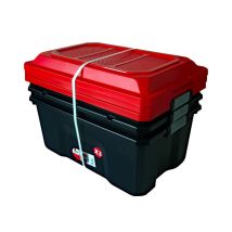 3er-Set Aufbewahrungsboxen 40L Schwarz Rot – 27,5cm – 58cm – 38cm – Kunststoff – Stapelbar