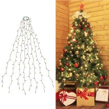 Weihnachtsbaum Lichterkette Led Mit Ring, Christbaumbeleuchtung Weihnachtsdeko, Tannenbaum Lichterkette, Baummantel Weihnachtsbeleuchtung, 9 