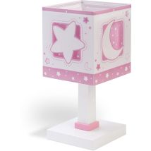 Lampada da comodino Luna Rosa – Polipropilene – E14 – 40W – Design luna e stelle – Prodotto spagnolo