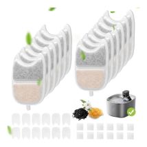 Filtres Pour Fontaine À Chat, Lot De 12 Filtre Fontaine Eau Chat Et 24 Filtres Mousse Filtre De Rechange Avec Résine Et Charbon Actif Pour 4l Fontaine