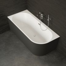 Vasca Freestanding - Capri 180 Gauche Noire - Nera - 180 X81 X58 Cm, By Spalina
