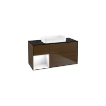 V&b Waschtischunterschrank Finion 120x60 Cm, Reg Li Glo Wh. Lac, Wal Ven