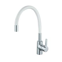 Robinet de cuisine blanc Timanfaya – Mitigeur de cuisine – Hauteur sous bec, Finition métal, Forme du bec, Caractéristique bec, Matières
