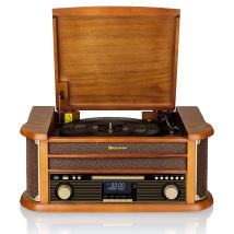 Hif1993dbt Tocadiscos De Vinilo Vintage, Acabado Madera, Radio Dab Dab+ Fm, Reproductor Cd, Cassette, Usb Madera - Madera - Roadstar