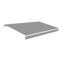Manuelle Gelenkarmmarkise 4x2,5m Grau Polyester – Uv-sonnenschutz-plane – Aluminium-struktur