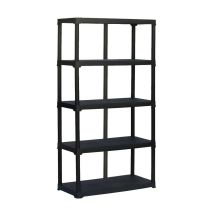 Artplast – Estante de plástico y polipropileno – 5 estantes – Color negro – Dimensiones: 1000 x 450 x 1760 mm