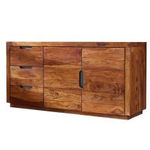 Credenza In Legno Di Sheesham / Palissandro 150x45x75 Noce Laccato Duke 126