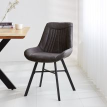 Ensemble De 4 Chaises De Salle À Manger Jada Anthracite Eco-cuir