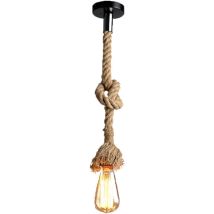 Lámpara Colgante De Cuerda De Cáñamo, 100 Cm, Ca 220 V, E27, Estilo Retro Vintage, Para Restaurante, Bar, Cafetería (cajón Individual, Bombilla No 