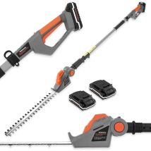 Terratek - Cordless Hedge Trimmer Long Reach Bush & Shrub Cutter With 2 X 20v Li-ion Batteries