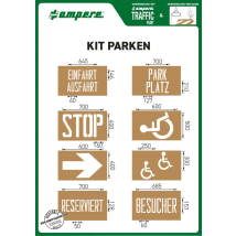 Ampere – Schablonensatz KIT Nr. 1 – 8 Schablonen für Firmengelände – Aus geöltem Spezialkarton – Mehrfach wiederverwendbar
