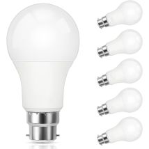 Memkey - B22 Led Bulb, 9w Bayonet Lamp, 60w Halogen Equivalent, Cool White 5000k, 800lm, Cri 90, Non-dimmable, Standard B22 Bayonet Led Light Bulb For