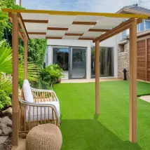 Sunwood - Pergola In Legno Con Copertura Removibile, 240x240 Cm, In Massello Impregnato