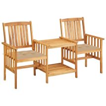 Chaises De Jardin Avec Table À Thé Et Coussins - Chaise D'Extérieur Pour Terrasse/jardin Acacia Solide Bv886298 - Bonnevie
