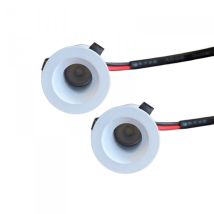 Mitepek - 2 Pezzi Mini Faretto Led Da Incasso Rotondo, Carcassa Bianca 4000k, 1w 80lm 220v, Ø2240mm, Foro 17mm, Angolo 15° Ip20