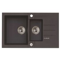 Alveus Rock - Lavello In Granito 78x48 Cm, Con Comando Dello Scarico, Carbon 1090955