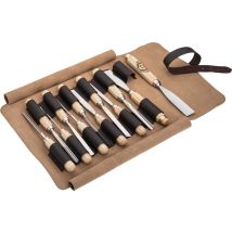 Borsa Porta Attrezzi Kirschen Rolltasche Marrone Pelle 12 Scomparti