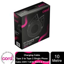 Cord Charging Cable Type 2 To Type 2 Single Phase Cable 230v 7.4kw, 10 Metre