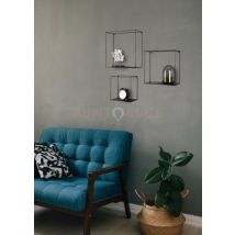 Anita Set Di 3 Mensole A Muro Quadrate 32-27-22cm Metallo Nero