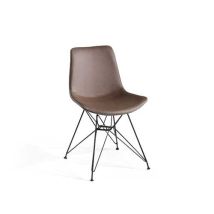 Momma Home - Set 2 Sillas De Comedor Tapizada - Modelo Zaire - Color Marron/negro - Ecopiel/metal - Medidas 52 X 56 X 82,5 Cm