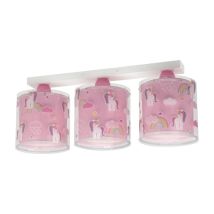 Lampada da Soffitto Unicorns a 3 Luci – Rosa – 15cmx51cmx26cm – E27 – Per Bambini +18 mesi