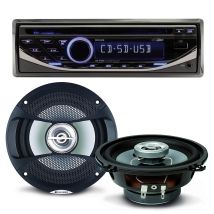 Pack Sono Voiture Autoradio Rcd123 4x75w + 2 Hauts Parleurs 13cm 100w