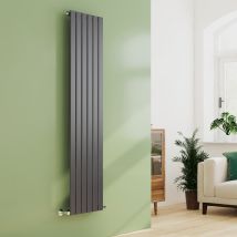 Anthracite Vertical Radiator High Thermal Conductivity For Bathroom/ Kitchen / Hotel, Single Flat Panel, 1800x450mm - Emke