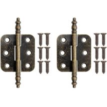 Thsinde - 2 Pcs Antique Metal Hinges Cabinet Drawer Box Hinges With Screws