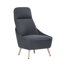 Memphis Poltrona Rivestita In Tessuto, Grigio Scuro