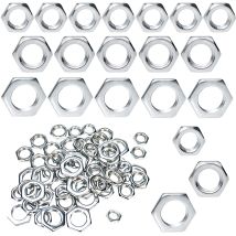 Dhklfa - Low Hex Nut Thin Hex Nuts M8 M10 M12 Zinc Plated Flat Hex Nut For Fixing Screws And Bolts With Fine Thread Silver