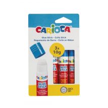 Carioca Confezione De 3 Colle De Stick - Ideale Per La Casa, La Scuola E L'Ufficio - Incolla Carta, Foto E Tessuti - Senza Solventi - Colore Variante