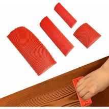Gta - 4 Pièces(rouge) Outil De Grain De Bois De Caoutchouc Outils De Peinture En Caoutchouc Peigne Faux Bois Diy Rouleaux De Peinture Imitation Pour 