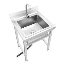 Fregadero De Cocina Fregadero De Un Solo Seno Fregadero Con Lavabo A La Derecha Fregadero Industrial Lavabo Acero Inoxidable 60 X 61 Centímetros