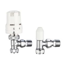 15mm Trv Thermostatic Radiator Valve Angled & Lockshield Bi-directional - Keyplumb